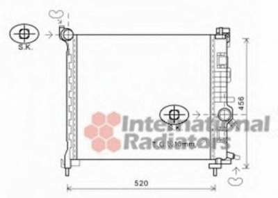VAN WEZEL 37002562 -  Радиатор, охлаждение двигателя